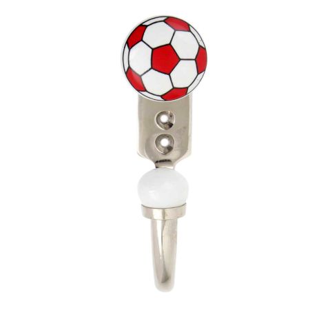 Red Football Pattern Ceramic Hook